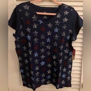 St John’s Bay, red white & blue star tee, size L